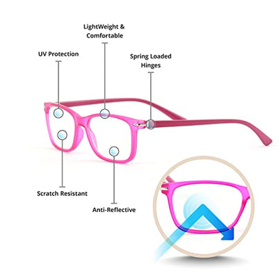 Blue-Light-Blocking-Reading-Glasses-Hot-Pink-1-75-Magnification-Computer-Glasses