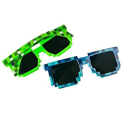 Kicko Pixel Sunglasses, Birthday Party Favors For Kids And Adults, 12 Pack