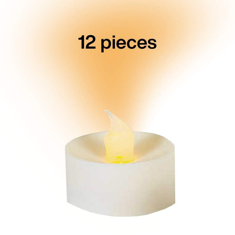 Kicko Flameless Tea Lights - 12 Pack - 1.5 Inch Electric White Candles - for Home