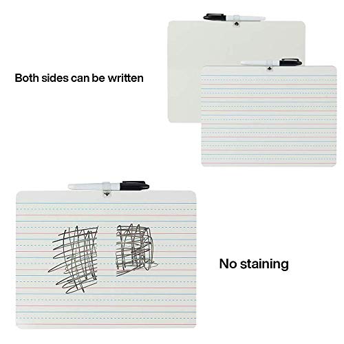 Kicko 6 Pack Double-Sided Dry-Erase Board with Marker for Classroom, Teacher, Home School