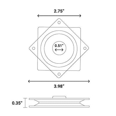 2WAYZ 4 Pack of 2 Lazy Susan Ball Bearing Swivel Plate Attachment. Stable (0.8MM