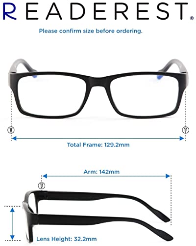 Blue-Light-Blocking-Reading-Glasses-Black-3-00-Magnification Anti Glare