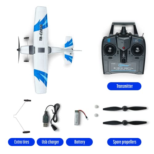 Top Race Remote Control Airplane | RC Plane 3 Channel Battery Powered Ready to Fly Stunts