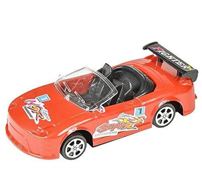 Kicko Friction Powered Pullback Race Cars - 6 Pack - Fast Speed Convertibles - Multicolor