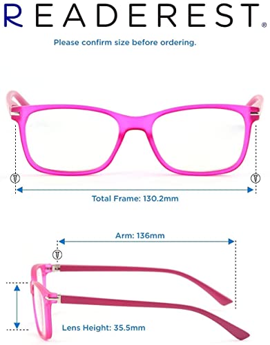 Blue-Light-Blocking-Reading-Glasses-Hot-Pink-1-75-Magnification-Computer-Glasses