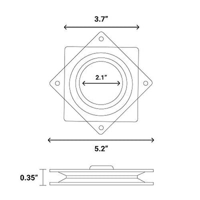 2WAYZ 4 Pack of 2 Lazy Susan Ball Bearing Swivel Plate Attachment. Stable (0.8MM