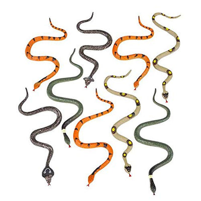 Kicko 6 Inch Assorted Small Hissing Snakes - 12 Pieces, Practical Joke, Venue Prop, Party