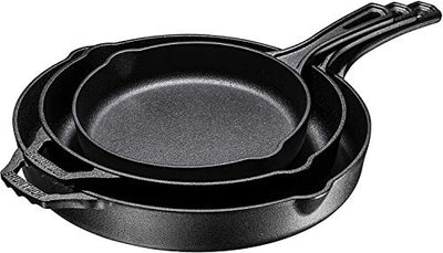 Pre Seasoned Cast Iron 6 Piece Bundle Gift Set, Double Dutch, 3 Piece Skillet & Chainmail