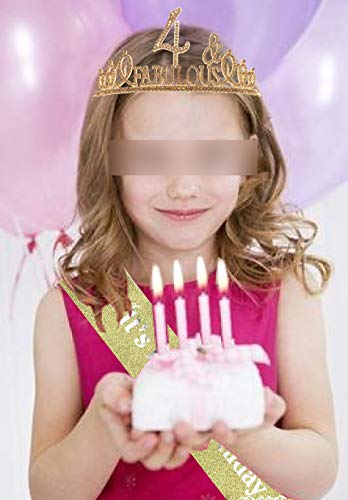 4th Birthday,4 Year Old Girl Birthday Gifts,4th Birthday Tiara,4th Birthday Sash,4th