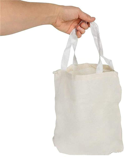 Kicko 12.75 White Classic Canvas Bags - Pack Of 12 Fabric Shoulder Bag Set - Plain Gift