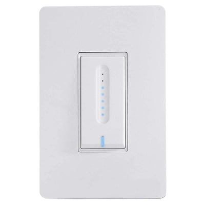 Certified Smart Dimmer LED Wall Switch with White Faceplate Compatible with Smart Home