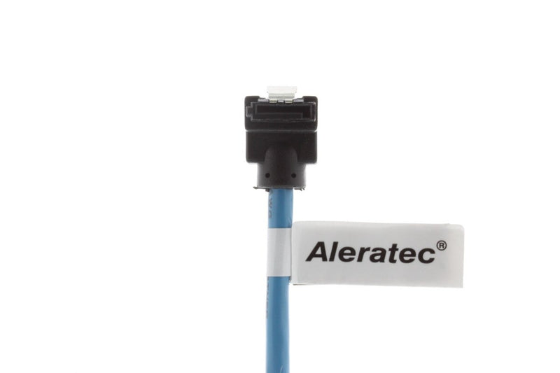 Aleratec SATA 3 Cable 6gb Male Straight to Angle w/Clip 20 in 12-Pk Solid