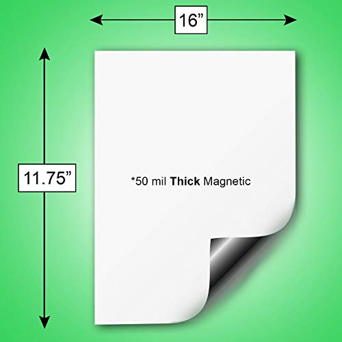 Craftopia Dry Erase Sheets | White Blank 12" x 17.5" Magnet for Refrigerator and More