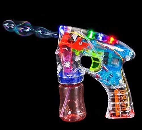 Kicko Light-Up Bubble Gun Blaster - 1 Pack - Bubble Blower Machine for Outdoor Activities