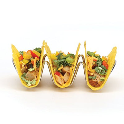 Taco Holders Set of 2 Premium Stainless Steel Stackable Stands, Each Rack Holds 3 Hard