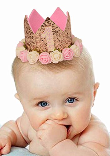 FIRST BIRTHDAY DECORATION SET FOR GIRL- 1st Baby GIRL Birthday Party, Stars Paper Garland