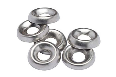 6 Stainless Cup Countersunk Finish Washer, (100 Pack) - Choose Size, by Bolt Dropper, 18