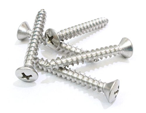 6 x 1/2" Stainless Steel (100pc) Oval Head Wood Screws 18-8 (304) Stainless Choose Size