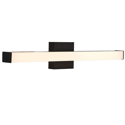 24" Thin Rectangular Bar Modern Led Vanity Light Black Bathroom Fixture