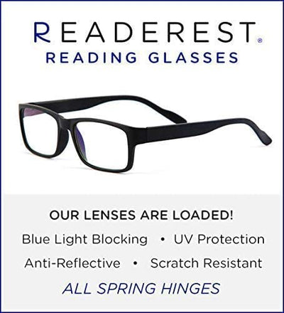 Blue-Light-Blocking-Reading-Glasses-Black-3-00-Magnification Anti Glare