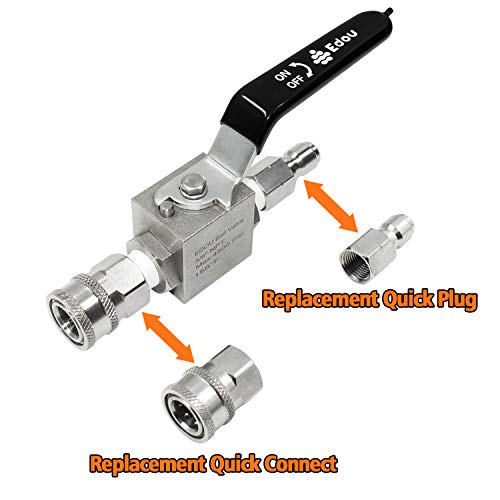 EDOU 4,500 PSI High Pressure Washer Ball Valve Kit 3/8" Male Plug X 3/8" Female Quick