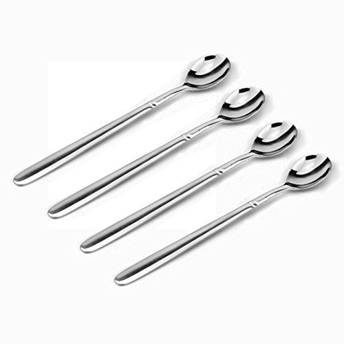 CRUX Long Handled Iced Tea, Ice Cream, Espresso, Bar Spoon, Set of 8, 18/10 Stainless