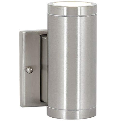 Hamilton Hills 6" Up or Downward Brushed Nickel Mini Outdoor Cylinder LED Wall Light