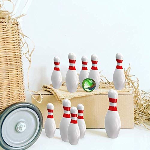 Kicko Miniature Bowling Game Set - 12 Pack 1.5 Inch Deluxe - for Kids, Playing, Party