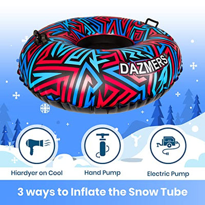 Snow Tube 47 Inch Durable Large Inflatable Snow Sled with Reinforced Handle - Heavy Duty