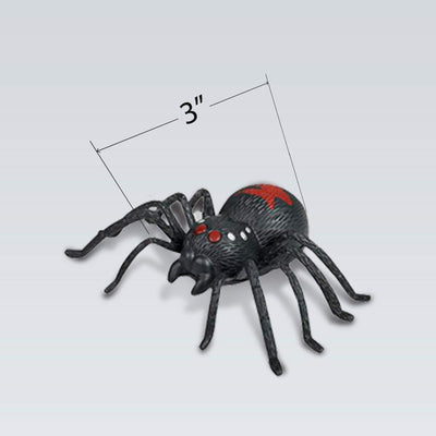 Kicko Wind-Up Spider - Pack of 12, 3 Inch Black and Brown Scary Spiders with Wheels