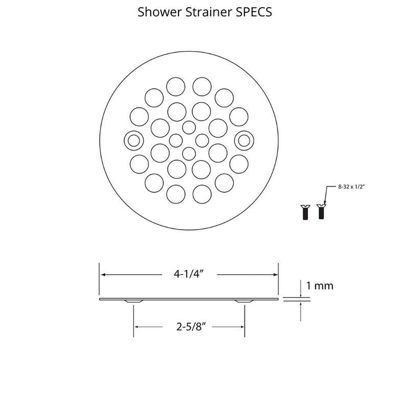 Shower Drain Cover, All Brass Construction (Shower Drain Cover, Matte Black