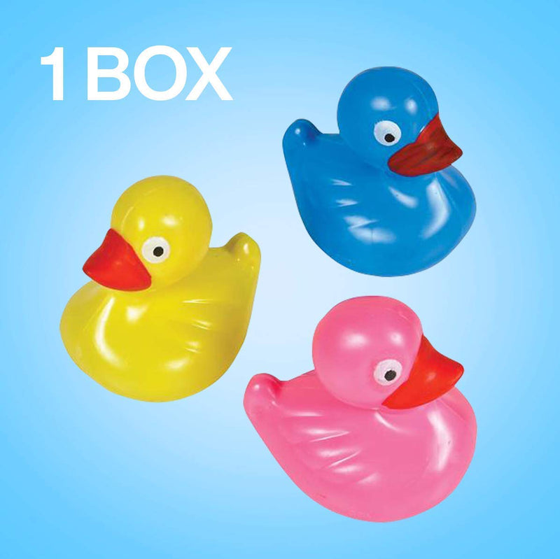 Kicko Plastic Ducks - 12 Pack - Assorted, 2 Inch - Floating Ducks for Kids Party Favors