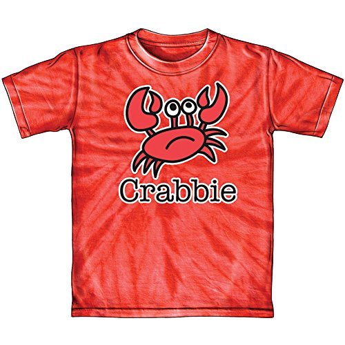 Dawhud Direct Crabbie Red Tie Dye Adult Tee Shirt (Medium