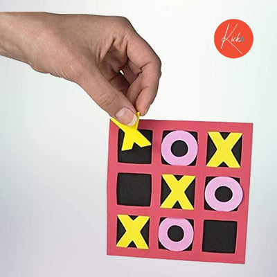 Kicko Tic Tac Toe Mini Foam Game -12 Pack of 5 X 5 Inch Boards for Kids and Adults. Non