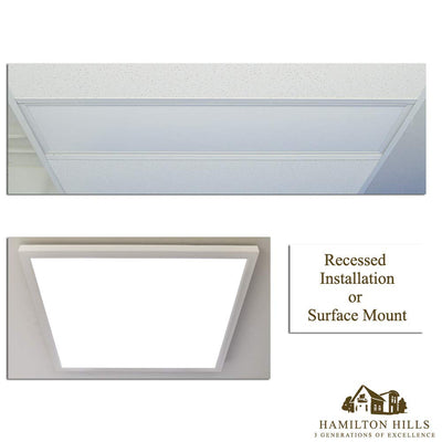 Hamilton Hills G2 LED Panel Recessed in Ceiling Tile Light or Ceiling or Thin Flush Mount