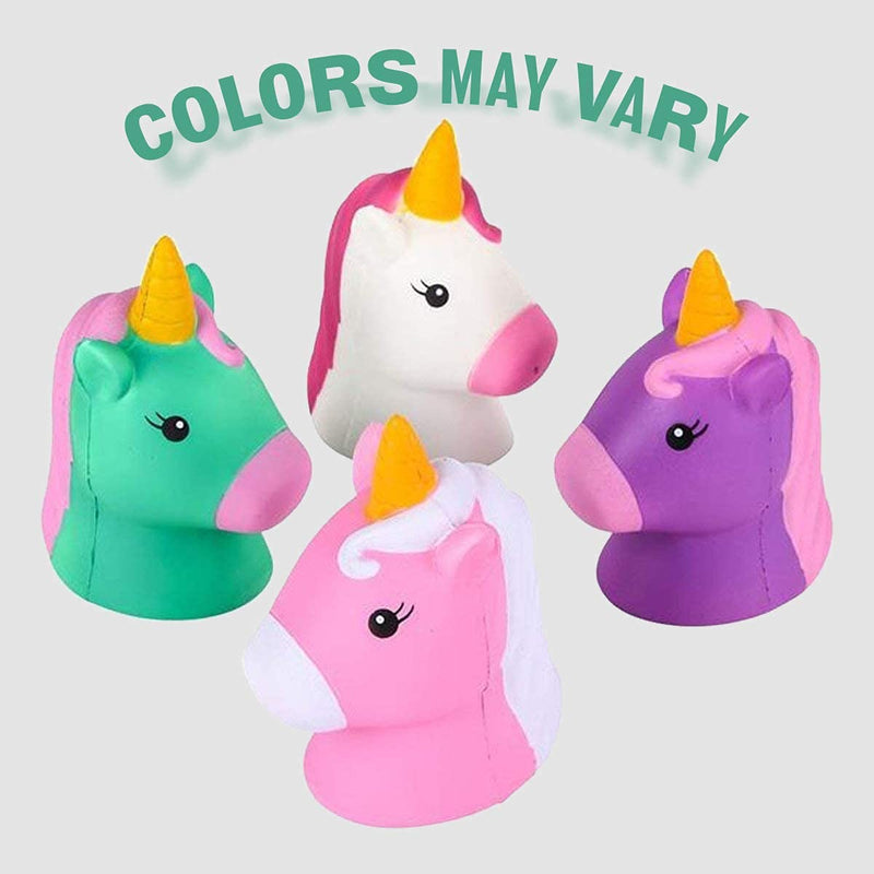 Kicko Slow Rising Toy Unicorn Head Squishies for Stress Relief, Sensory Toy, Party Supply