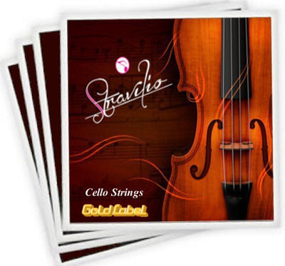 Set of Cello Strings Size 4/4 & 3/4 - A D G & C (Silver