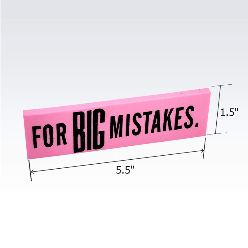 Kicko Big Mistake Erasers - 24 Pack Jumbo Erasers - 5.5 x 1.5 Inch - Pencil Eraser School