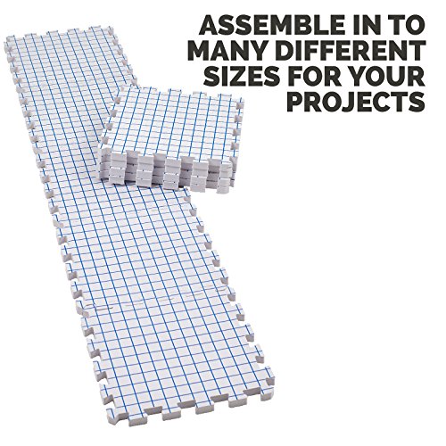 KnitIQ Blocking Mats for Knitting - Extra Thick Blocking Boards with Grids with 100 T-pins