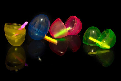 Glow in The Dark Pre-Filled Easter Eggs with 2" Glow Sticks Assorted Colors 24 3" Easter