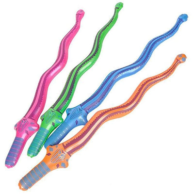 Kicko Snake Sword Inflatables - 27 inches Colorful and Fun Inflatable Snake-themed Curve