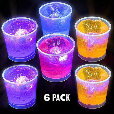 Kicko Flashing Crystal Putty Glittery Toys for Kids - 2.5 Inches Non-Toxic Slime - 6 Pack