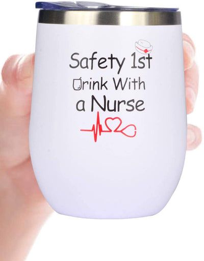 Nurse Gifts For Women, Nursing Gifts, Nurse Gifts, Safety First Drink With A Nurse, Gifts