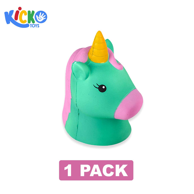 Kicko Slow Rising Toy Unicorn Head Squishies for Stress Relief, Sensory Toy, Party Supply