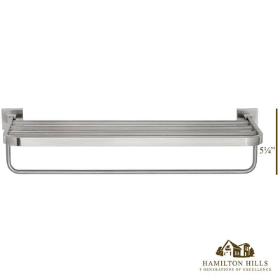 Hamilton Hills Modern Flat Brushed Nickel Towel Rack | Clean Lines & Premium Quality