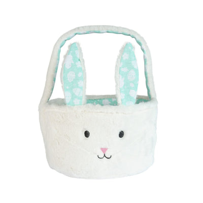 Homarden Easter Eggs Basket - Cute Fluffy Bunny Baskets with Foldable Ears - Perfect