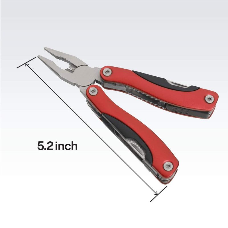 Katzco Durable Multitool - 1 Pack of 15-in-1 Foldable Stainless Steel - for Camping