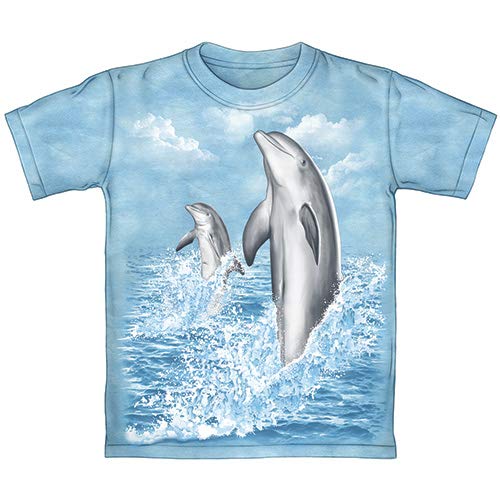 Dolphins Tail Walking Tie-Dye Youth Tee Shirt (Large 12/14