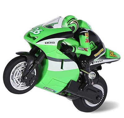 Top Race 4 Channel RC Remote Control Motorcycle Goes on 2 Wheels with Built in Gyroscope