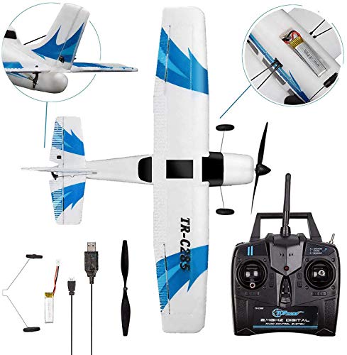 Top Race Remote Control Airplane, 3 Channel RC Airplane Aircraft Built in 6 Axis Gyro